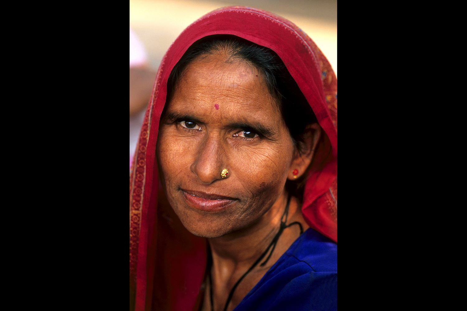 Femme en sari en Inde en 2005
