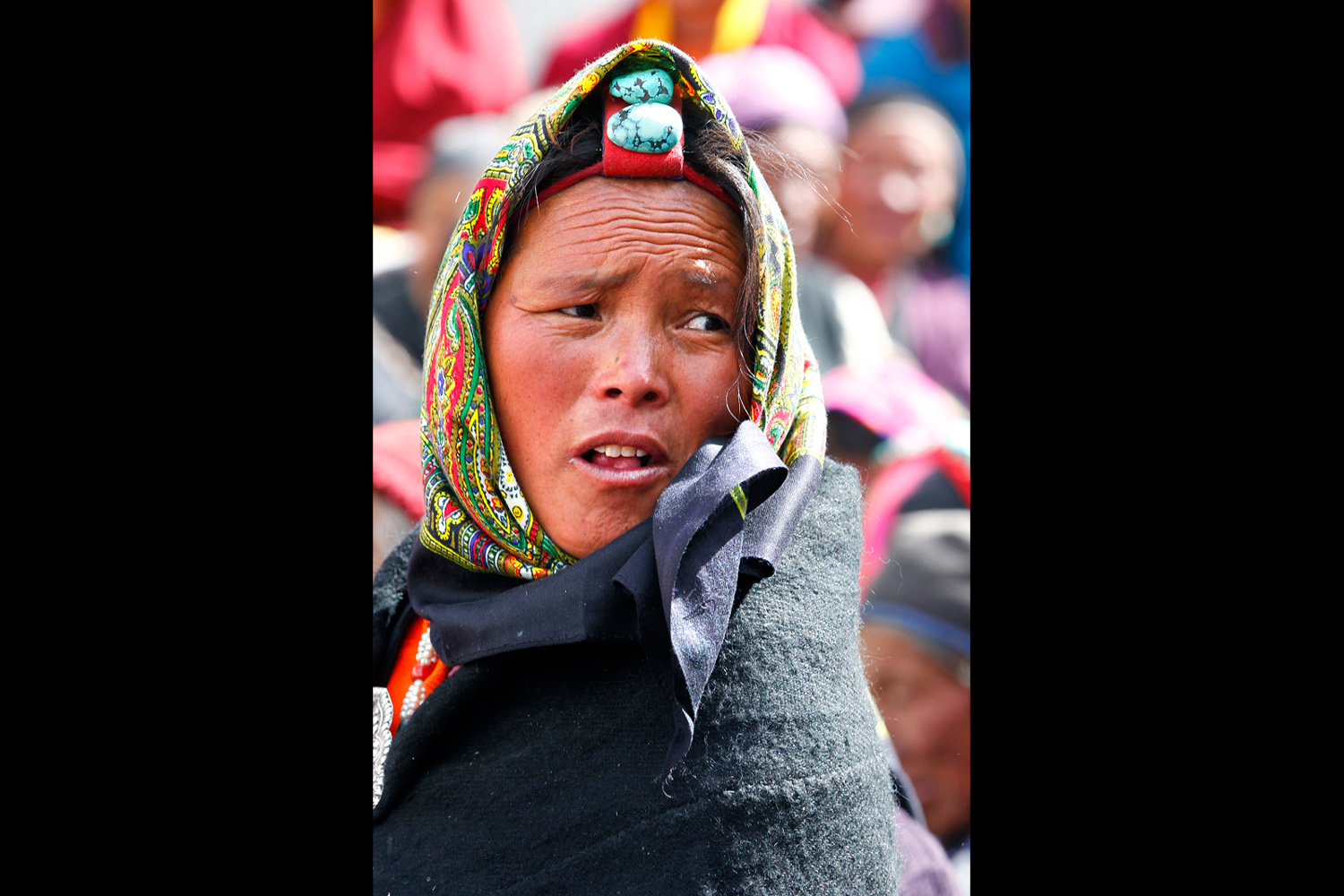 Femme lors de la fête de Tiji à Lo Manthang dans le Mustang au Népal en 2010