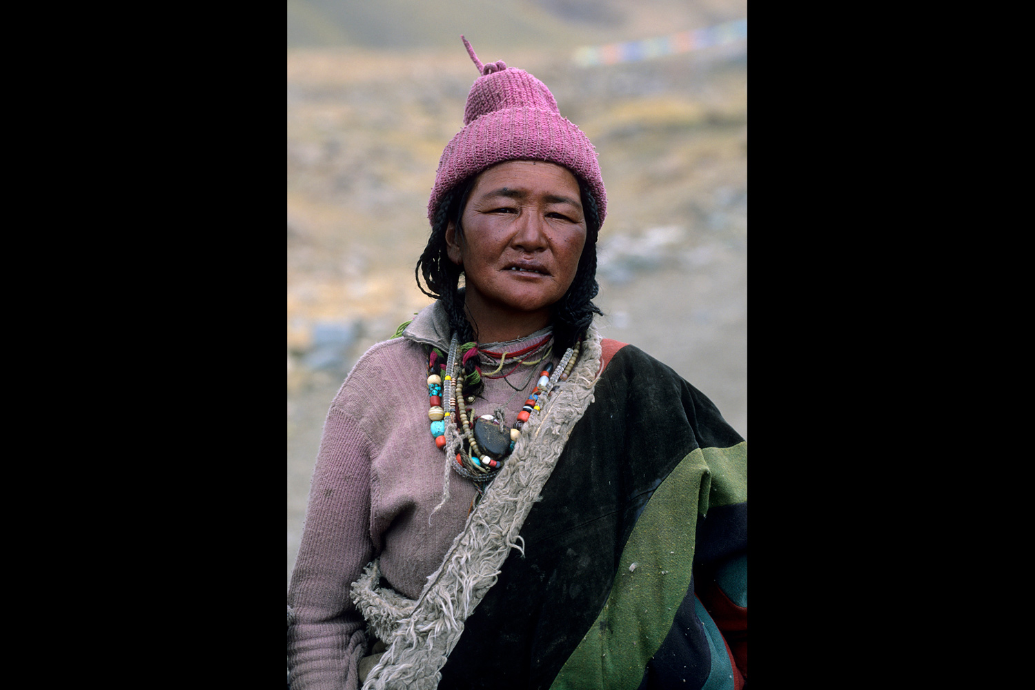 Pèlerine ayant accompli la kora autour du mont Kailash au Tibet en 2004