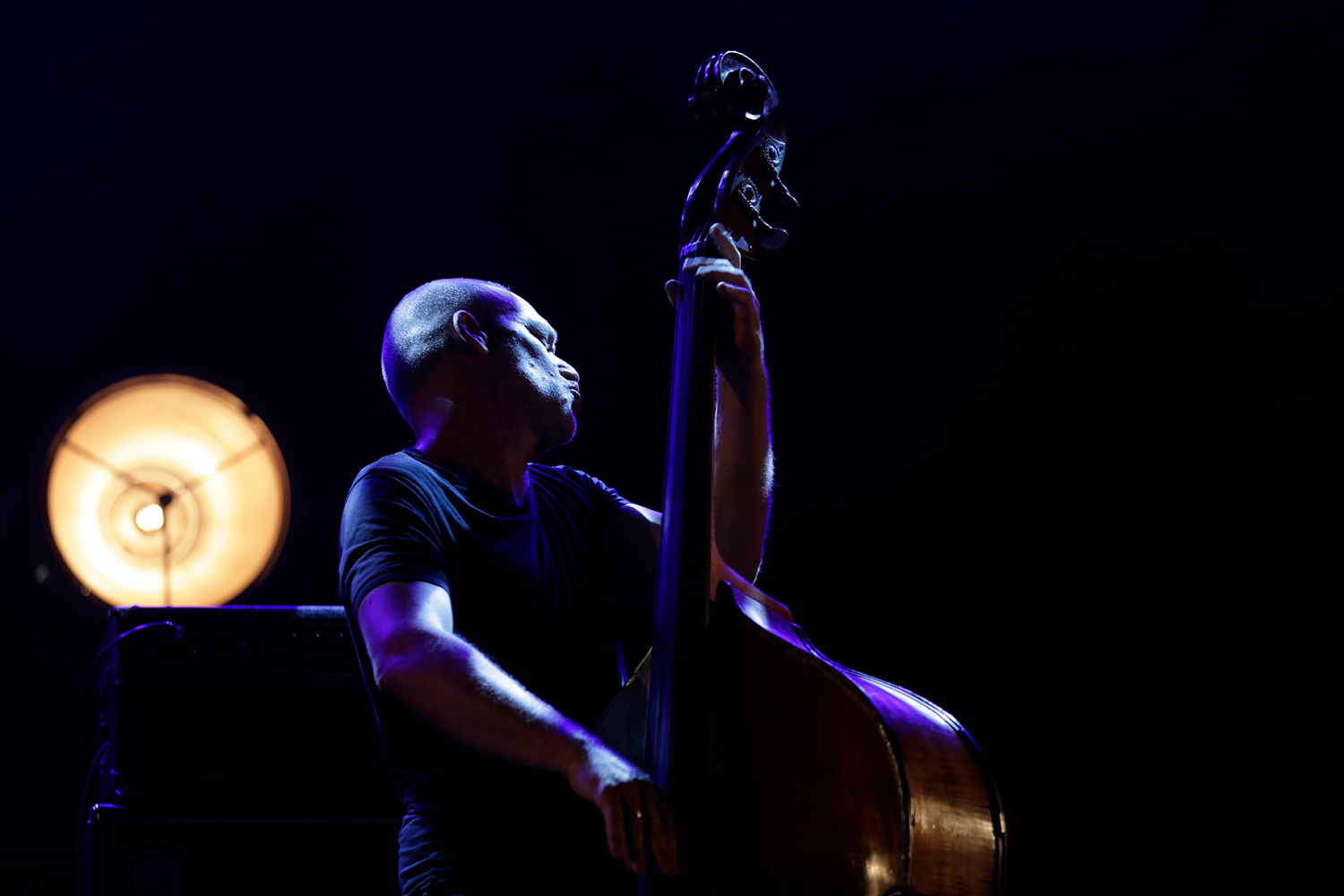 Avishai Cohen, contrebassiste et compositeur, en concert au La Défense Jazz Festival à Paris en 2019